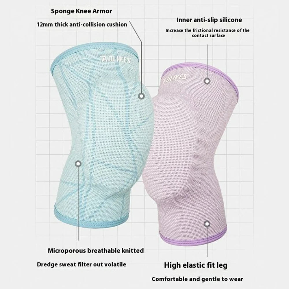 AOLIKES 0200 1 Pair Knee Pads Protective Gear for Cycling Soccer Dance Yoga Anti Collision Knee Brace - Purple S - 3