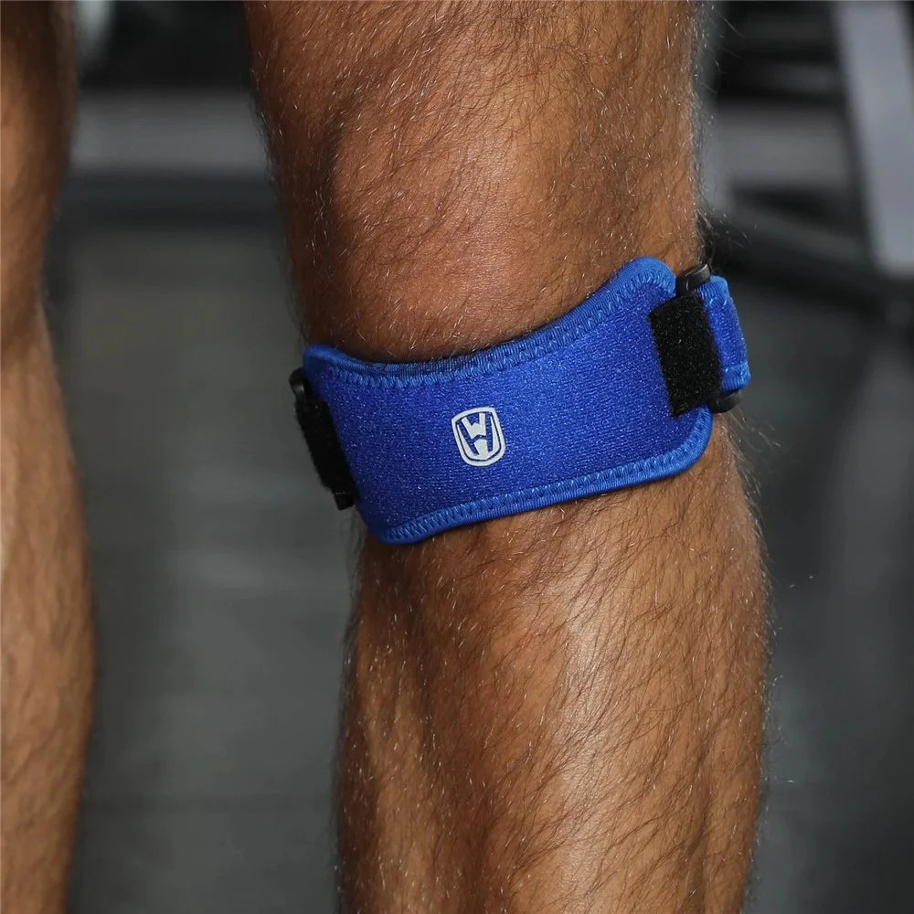 WOSWEIR KN0163 1Pc Adjustable Knee Brace Patellar Support Strap for Men Women Running Sports Injury Prevention - Blue - 6
