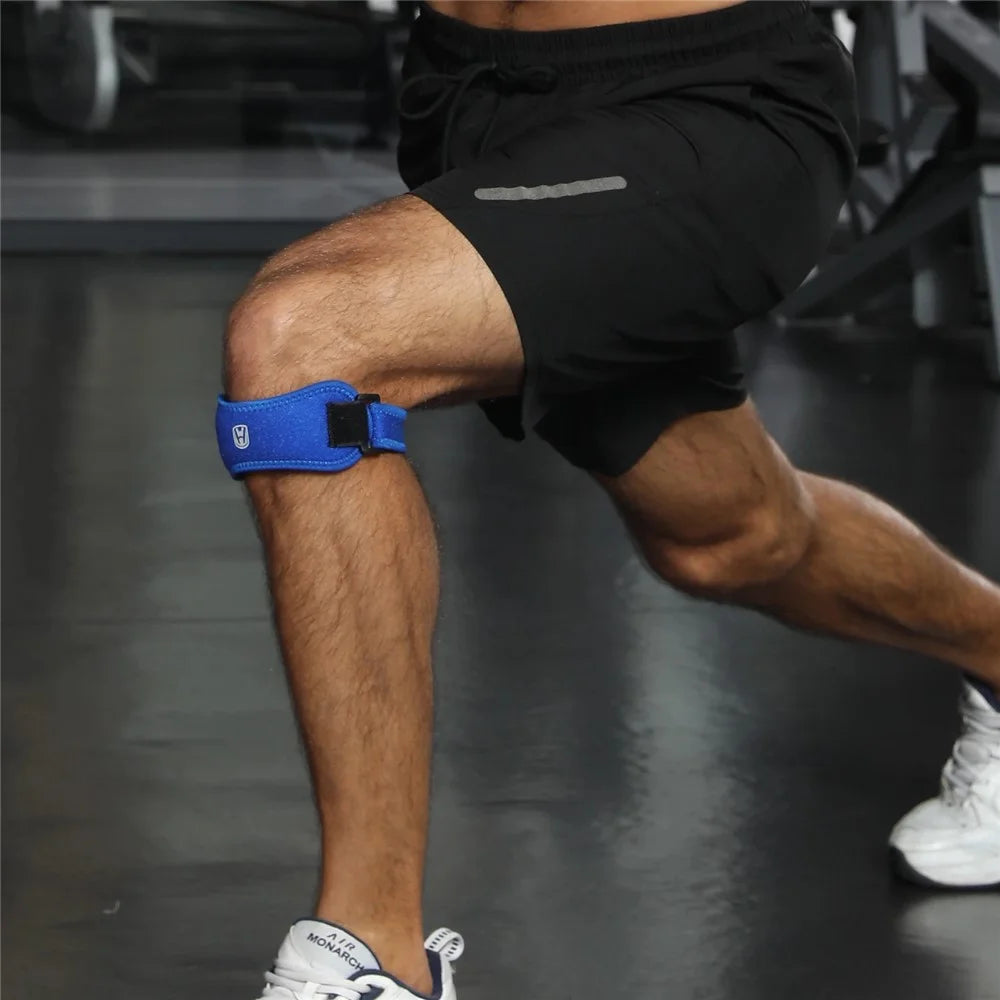 WOSWEIR KN0163 1Pc Adjustable Knee Brace Patellar Support Strap for Men Women Running Sports Injury Prevention - Blue - 7