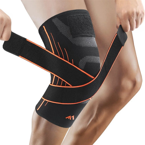 GOUNOD HJ0113 Sports Knee Brace Support Compression Bandage Knee Protector for Running Hiking Cycling - Black / M - 1