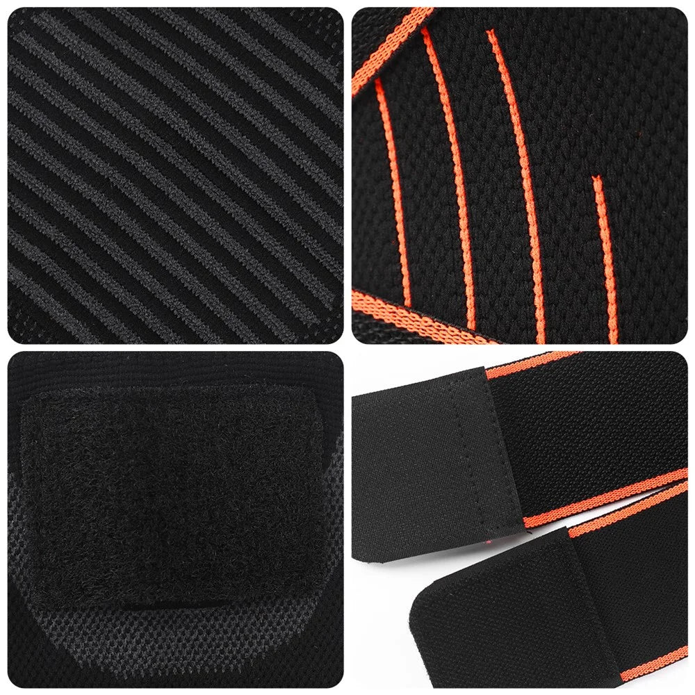 GOUNOD HJ0113 Sports Knee Brace Support Compression Bandage Knee Protector for Running Hiking Cycling - Black / M - 5