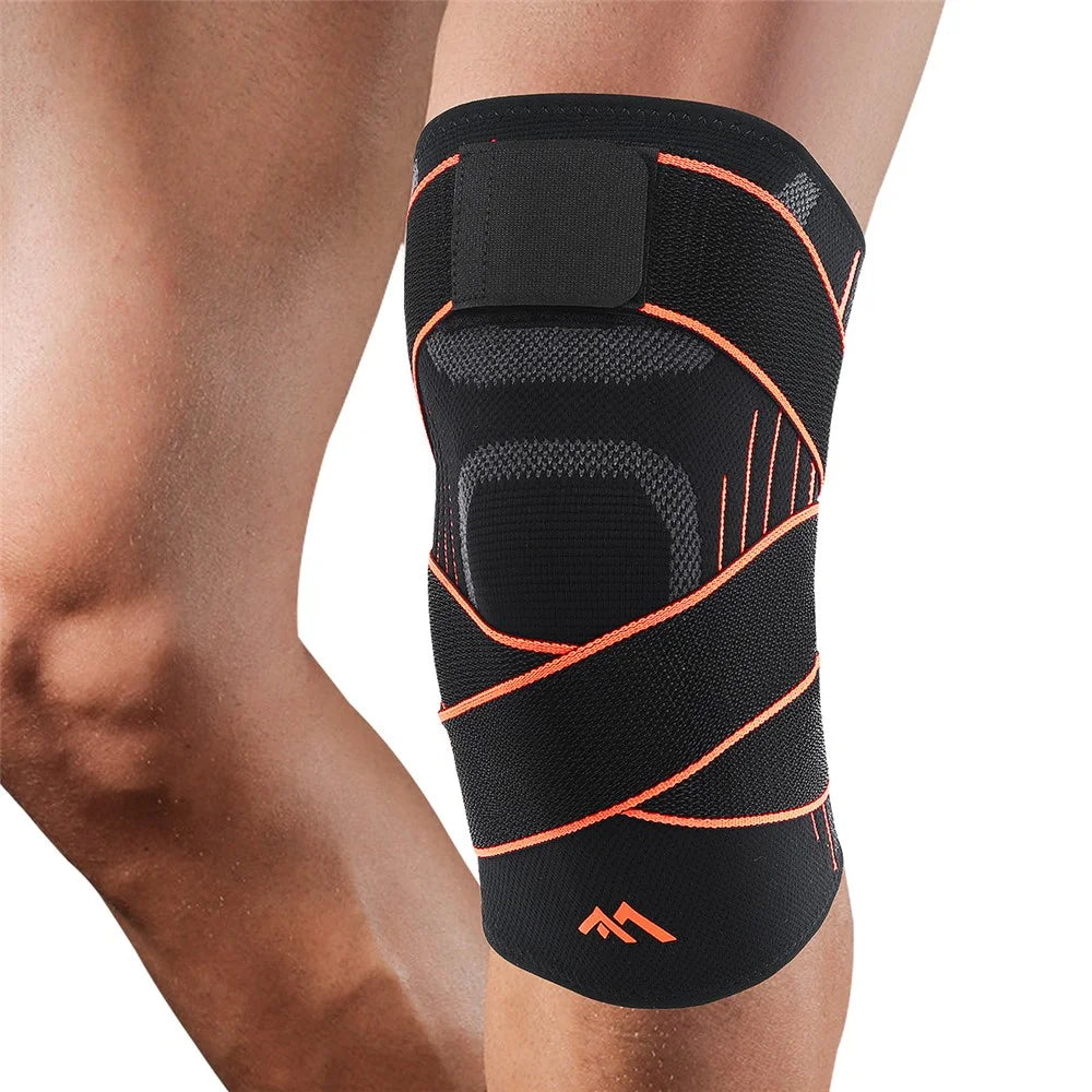 GOUNOD HJ0113 Sports Knee Brace Support Compression Bandage Knee Protector for Running Hiking Cycling - Black / M - 6