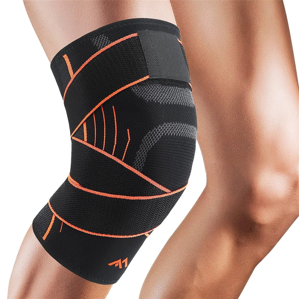 GOUNOD HJ0113 Sports Knee Brace Support Compression Bandage Knee Protector for Running Hiking Cycling - Black / M - 7