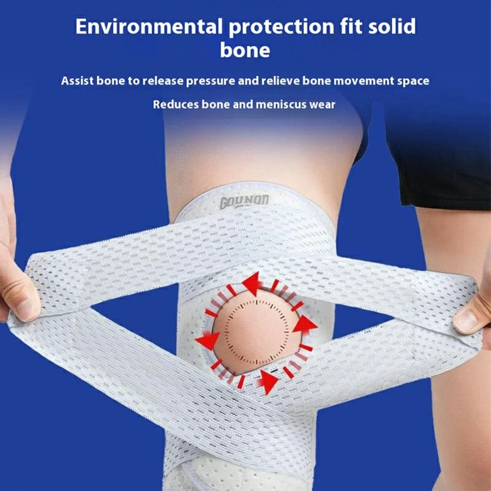 GOUNOD HJ061 1Pc Breathable Knee Brace Meniscus Protection Patella Support Compression Sport Running Knee Guard - Black S - 5