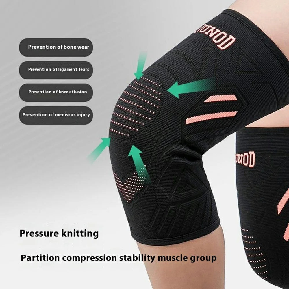 GOUNOD HJ078 1Pc Compression Knee Sleeve Knitted Non-Slip Sports Running Knee Support Brace - Black S - 3