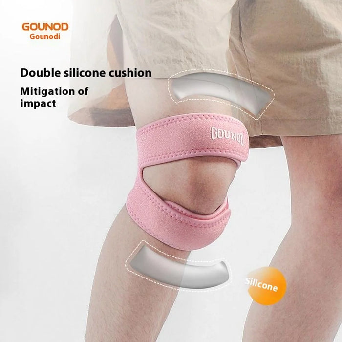 GOUNOD HJ0121 1 Pair Sports Knee Brace Shock Absorption Patella Support Breathable Compression Knee Guard - Pink - 2