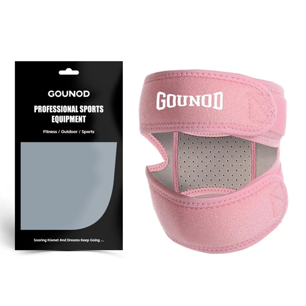 GOUNOD HJ0121 1Pc Sports Knee Brace Shock Absorption Patella Support Breathable Compression Knee Guard - Pink - 1