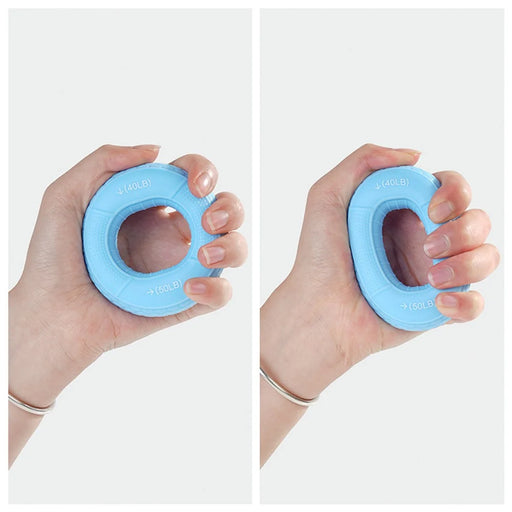 GOUNOD SK014 Silicone Hand Grip Strengthener Hand Strength Training Stress Relief Grip Ring - Blue / 40-50LB - 2