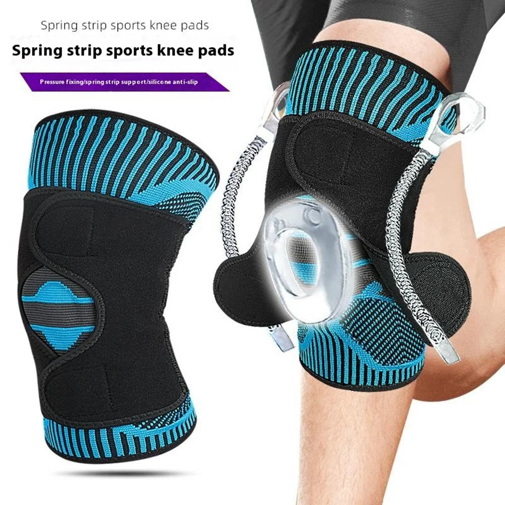 108 1Pc Sports Knee Brace Elastic Compression Athletics Knee Pad Knitted Sleeve with Springs - 3