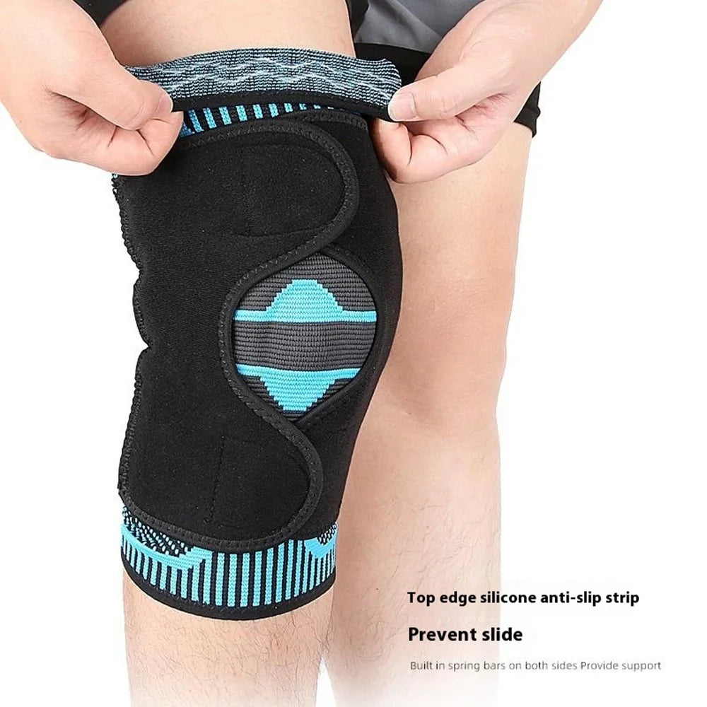108 1Pc Sports Knee Brace Elastic Compression Athletics Knee Pad Knitted Sleeve with Springs - 7