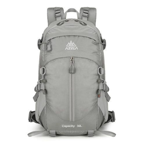AZELA A13805 Hiking Camping Travel 30L Lightweight Backpack Water Resistant Nylon Outdoor Daypack - Grey - 1