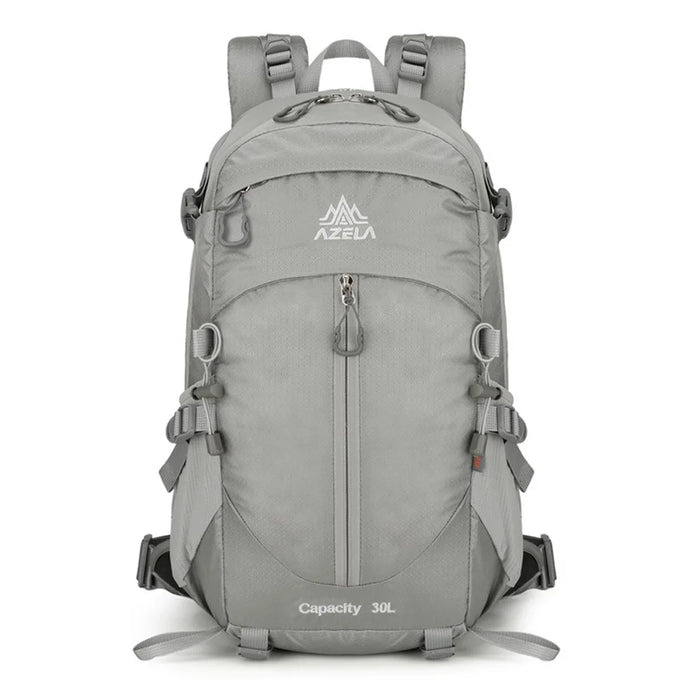 AZELA A13805 Hiking Camping Travel 30L Lightweight Backpack Water Resistant Nylon Outdoor Daypack - Grey - 1