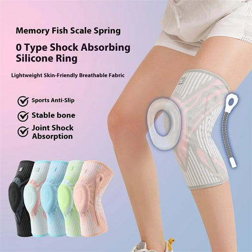 VILICO AB162 1Pc Shock Absorption Sports Knee Brace Anti Slip Compression Support Knee Sleeve - Grey M - 2