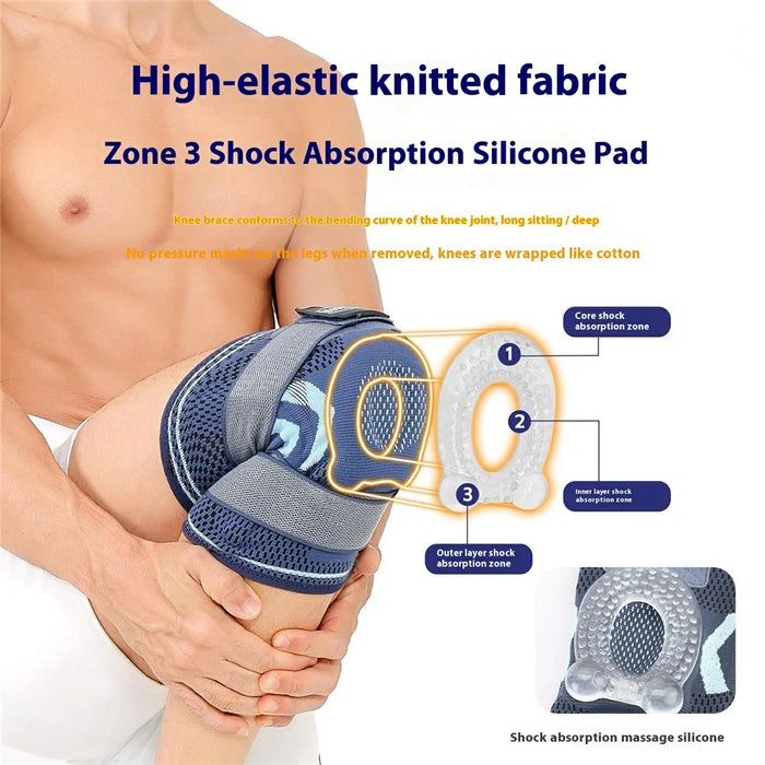 VILICO AB160 1Pc Sports Knee Brace Breathable Double Compression Straps Joint Support Knee Sleeve - Navy Blue / M - 4