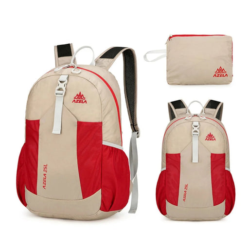 AZELA A1341 Lightweight Foldable Backpack Waterproof Nylon Shoulder Bag for Outdoor Hiking Camping - Khaki - 2