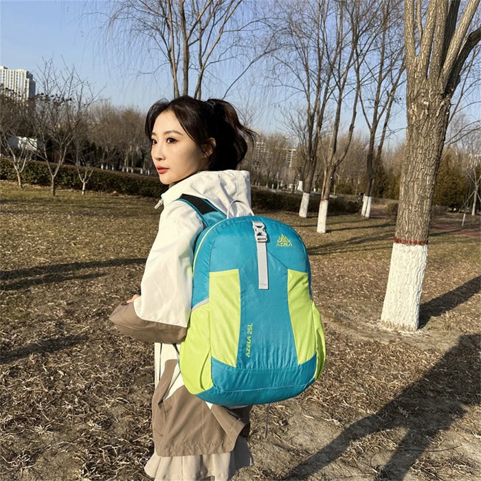 AZELA A1341 Lightweight Foldable Backpack Waterproof Nylon Shoulder Bag for Outdoor Hiking Camping - Khaki - 4