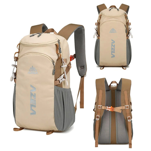 AZELA A1323 Large Capacity Lightweight Outdoor Sports Backpack Waterproof Nylon Hiking Daypack - Khaki - 2
