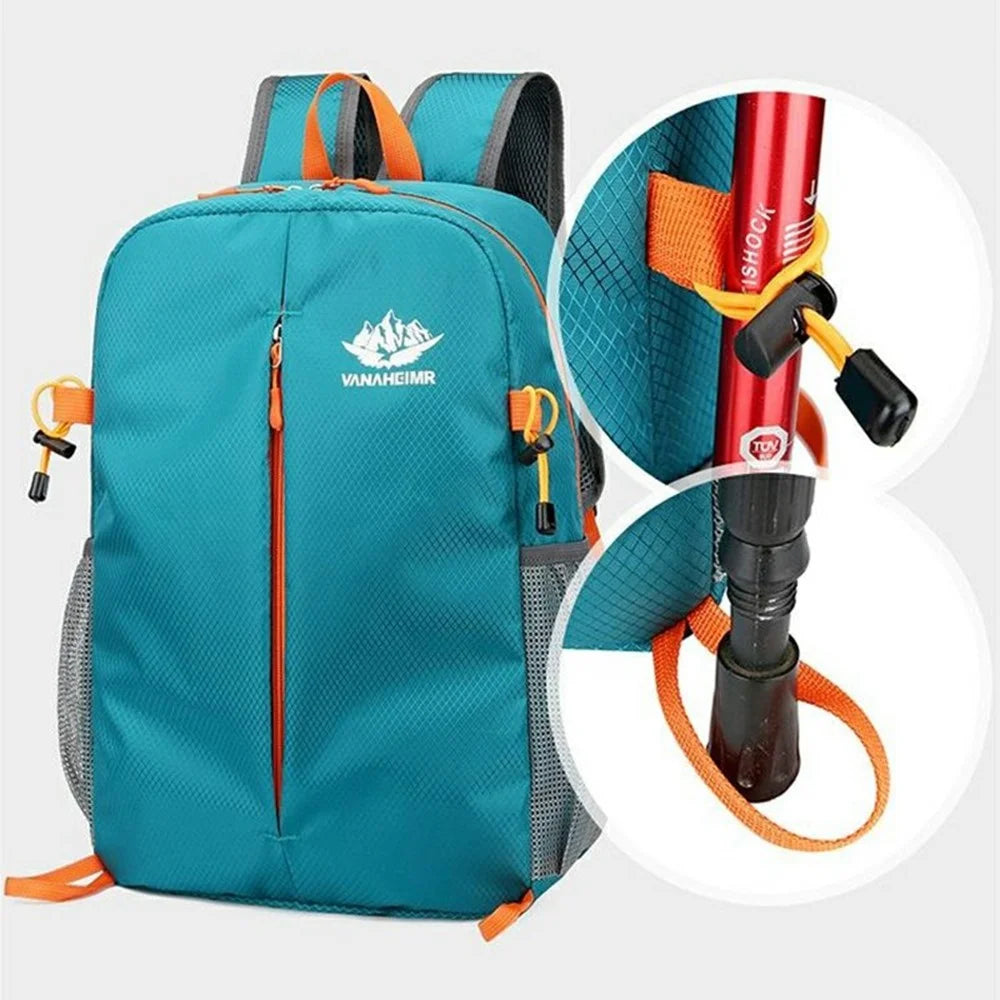 VANAHEIMR 528 Foldable Hiking Backpack Lightweight Polyester Laptop Storage Outdoor Travel Bag - Lake Blue - 6
