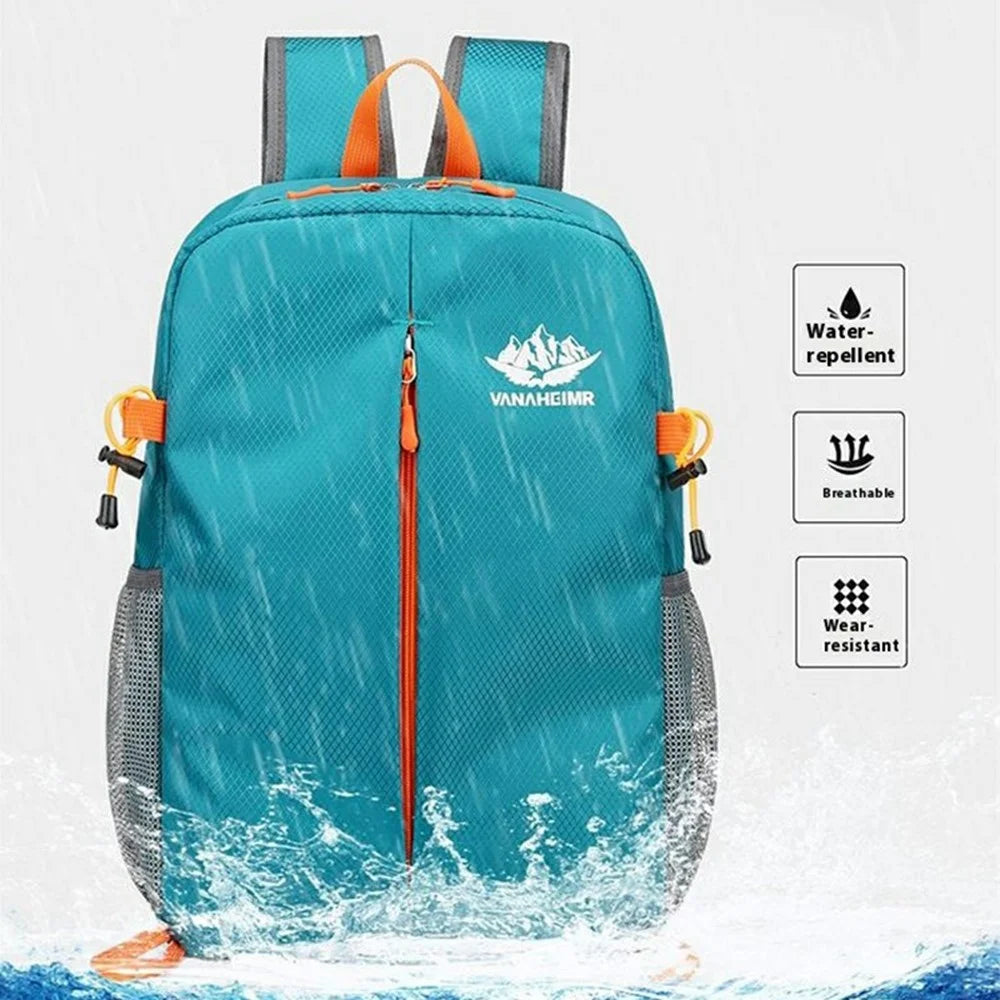 VANAHEIMR 528 Foldable Hiking Backpack Lightweight Polyester Laptop Storage Outdoor Travel Bag - Lake Blue - 7