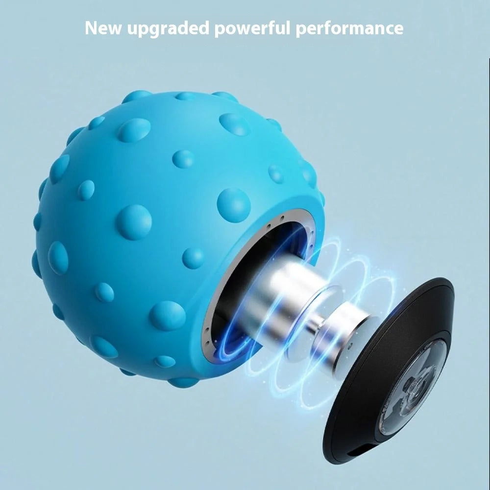 Vibrating Massage Ball Silicone Electric Fascia Ball Muscle Relaxation Fitness Yoga Recovery Vibration Massager - Blue - 6