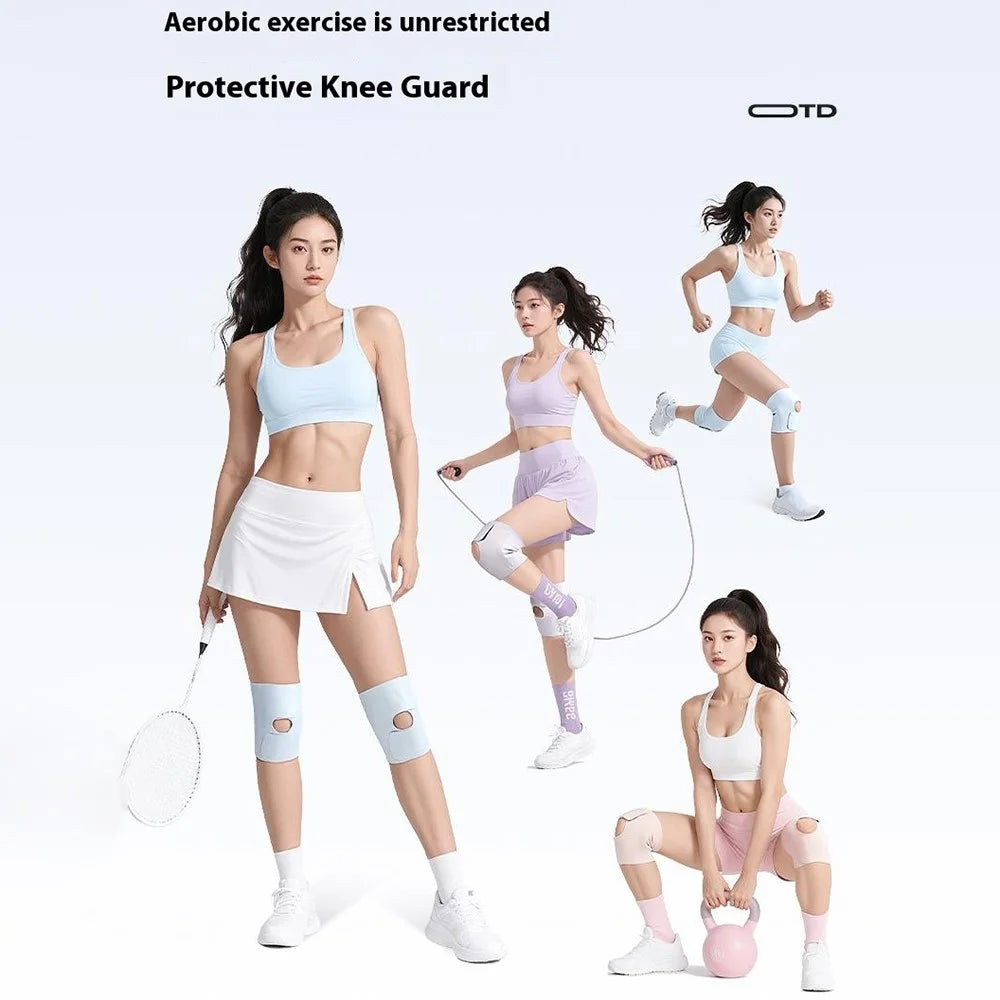 GOLOVEJOY HX42 1 Pair Sports Knee Brace Fishbone Support Breathable Compression Knee Sleeve for Running Gym - Black  /  S / M - 6