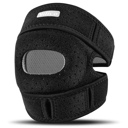 VILICO AB169 1Pc Professional Knee Brace for Running Jumping Rope Joint Support Patellar Strap Compression Wrap - Black  /  Grey - 1