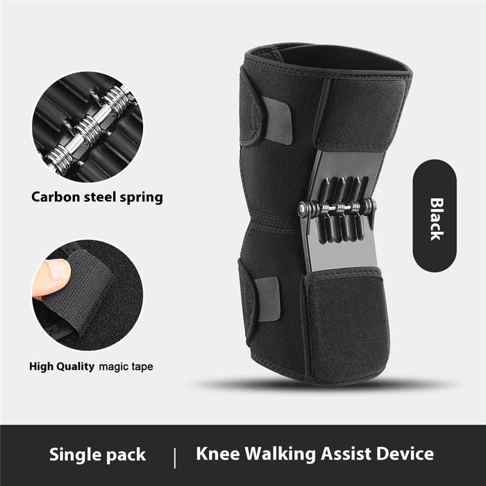 AB185 1Pc Knee Joint Support Brace Outdoor Hiking Sports Patella Protection Adjustable Compression Guard - Black - 3