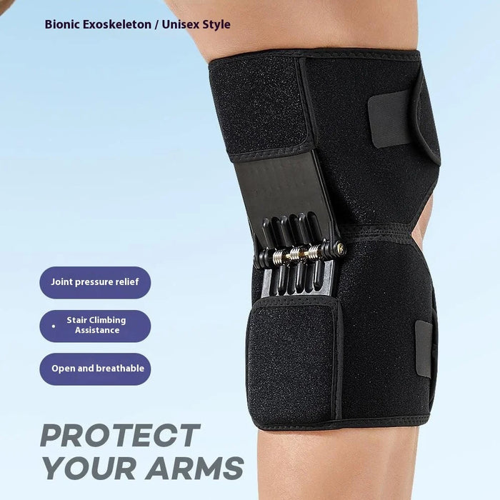 AB185 1Pc Knee Joint Support Brace Outdoor Hiking Sports Patella Protection Adjustable Compression Guard - Black - 5