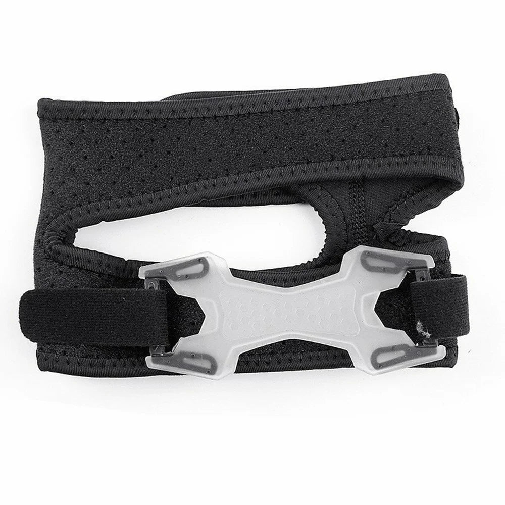 125 1Pc Double Knee Strap Patella Support Brace Adjustable Compression for Sports / Running / Gym - Black / S - 2