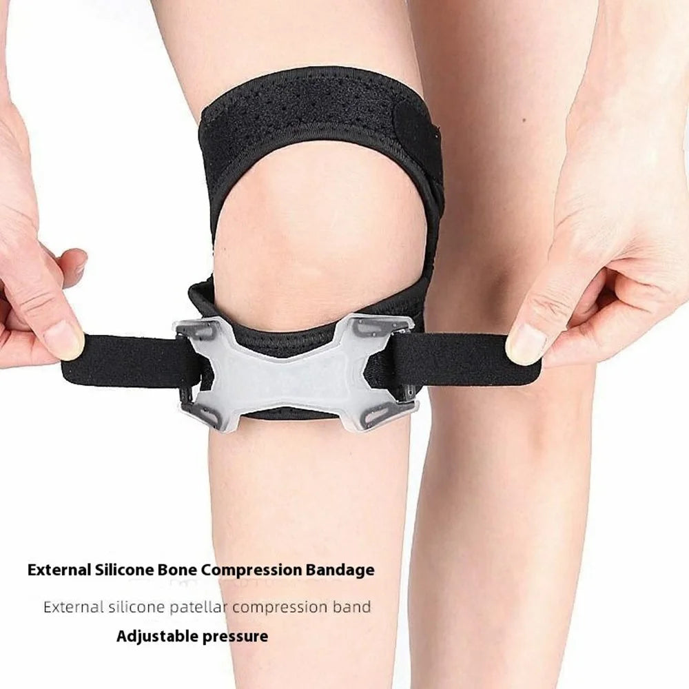 125 1Pc Double Knee Strap Patella Support Brace Adjustable Compression for Sports / Running / Gym - Black / S - 5
