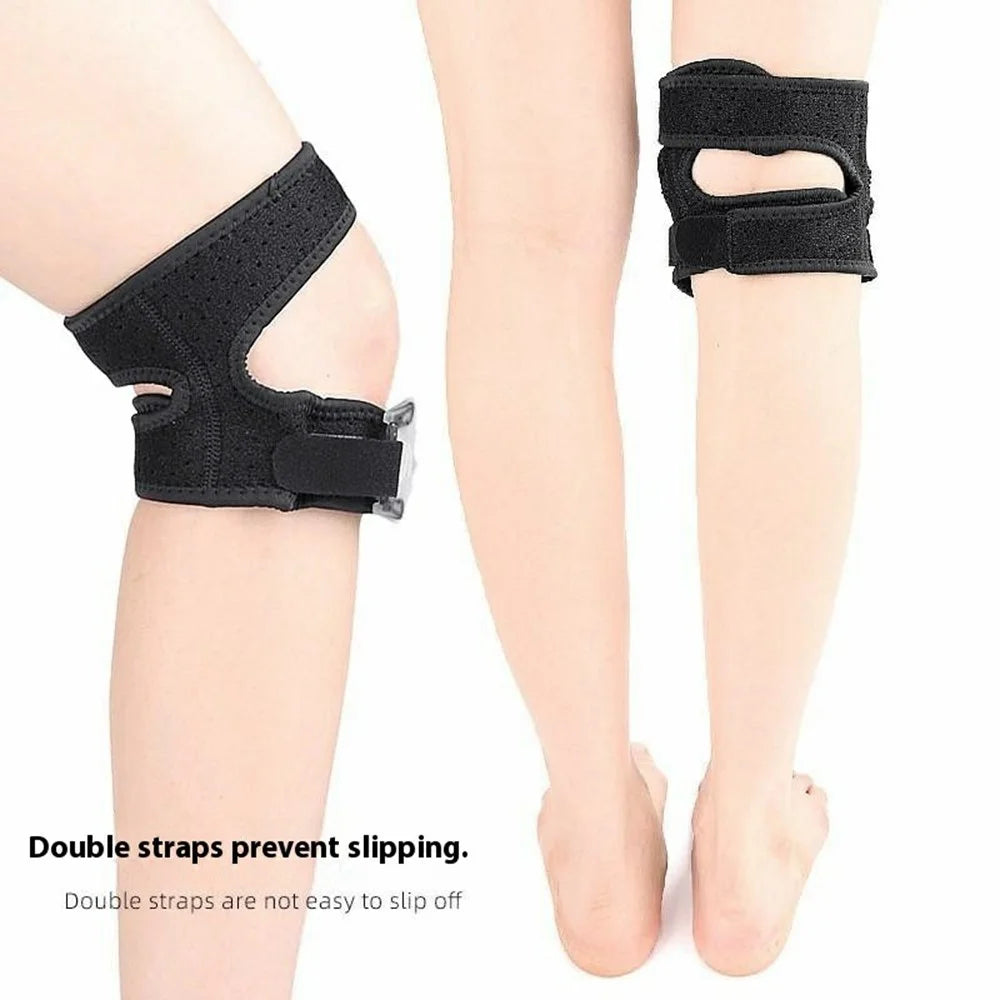125 1Pc Double Knee Strap Patella Support Brace Adjustable Compression for Sports / Running / Gym - Black / S - 7