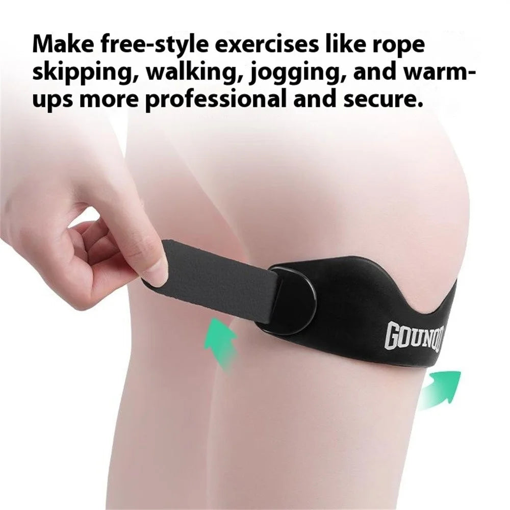 GOUNOD BGD001 1 Pair Professional Patellar Strap for Basketball Running Sports Silicone Knee Support - Black - 7