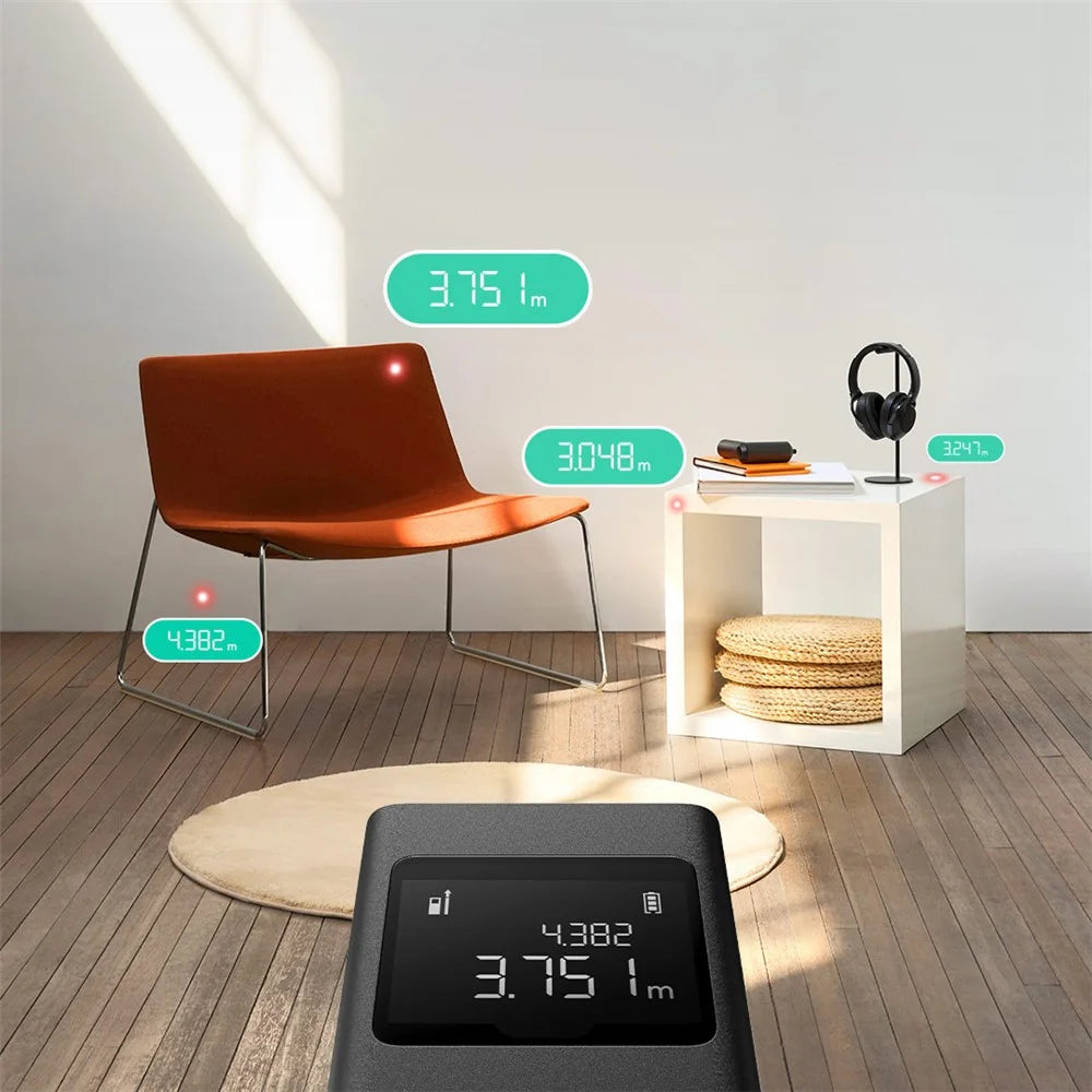 XIAOMI MJJGCJYD001QW Mini Smart Laser Meter Distance Measuring Tool Portable Rangefinder for Indoor Outdoor - Black - 3