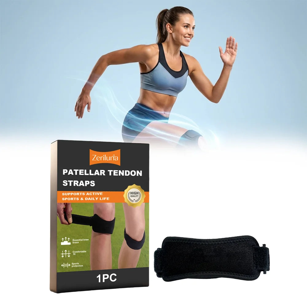 ZERILUNA 1Pc Adjustable Breathable Patellar Tendon Brace for Running Fitness Hiking Knee Support - 1Pc - 2
