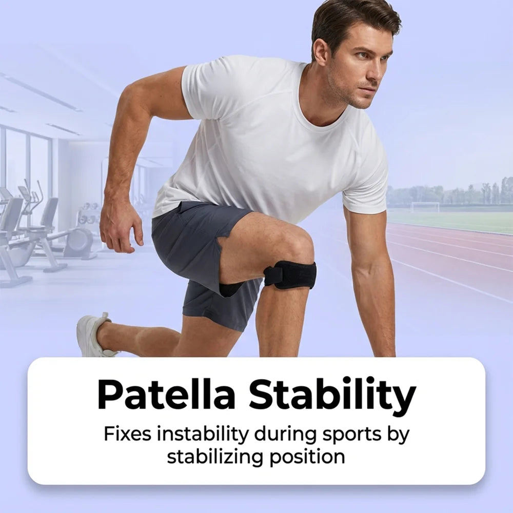 ZERILUNA 1Pc Adjustable Breathable Patellar Tendon Brace for Running Fitness Hiking Knee Support - 1Pc - 4