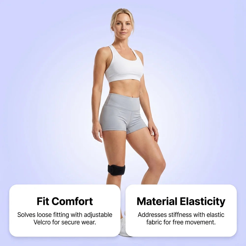 ZERILUNA 1Pc Adjustable Breathable Patellar Tendon Brace for Running Fitness Hiking Knee Support - 1Pc - 5