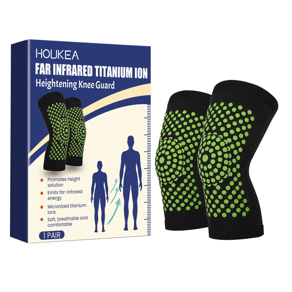 HOUKEA 1 Pair Far Infrared Titanium Ion Knee Guard Mugwort Extract Joint Support Knee Brace for Outdoor Sports - 1 Pair - 1