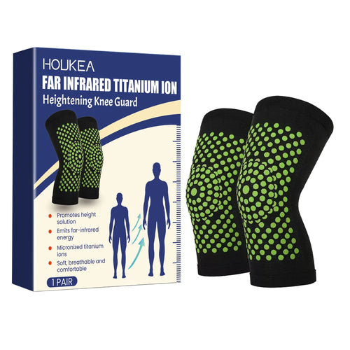 HOUKEA 1 Pair Far Infrared Titanium Ion Knee Guard Mugwort Extract Joint Support Knee Brace for Outdoor Sports - 1 Pair - 1