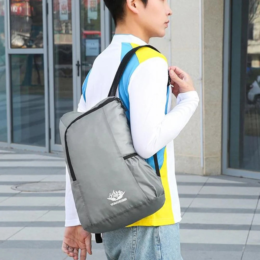 Foldable Hiking Backpack Lightweight Portable Travel Daypack for Outdoor Cycling Sports - Grey - 2