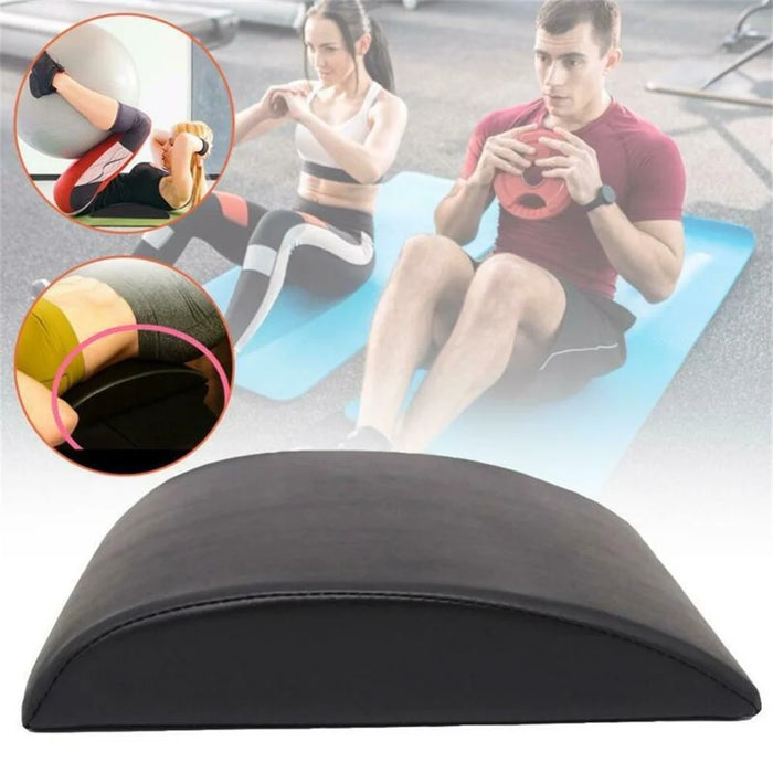 Portable AB Crunch Pad Sit Up Support Cushion Core Training Mat Ergonomic Back Support Fitness Equipment - Black  /  Yellow - 2