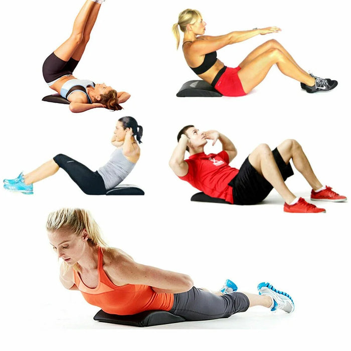 Portable AB Crunch Pad Sit Up Support Cushion Core Training Mat Ergonomic Back Support Fitness Equipment - Black  /  Yellow - 3