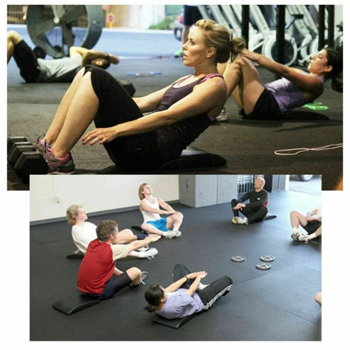 Portable AB Crunch Pad Sit Up Support Cushion Core Training Mat Ergonomic Back Support Fitness Equipment - Black  /  Yellow - 4