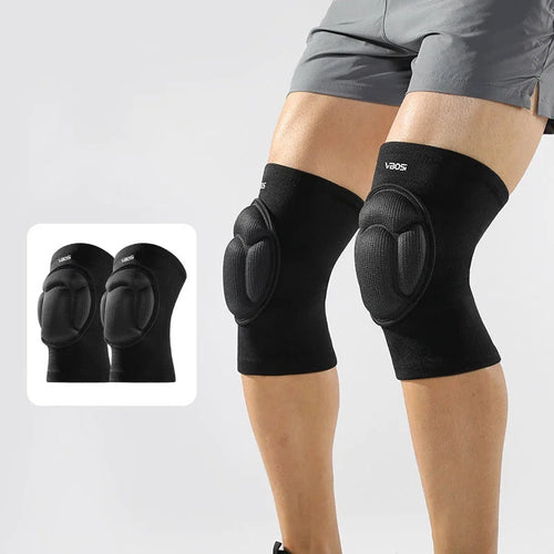 VBOSI 0977V 1 Pair Sports Knee Pads Shock Absorbing Outdoor Protective Gear for Cycling Dance Yoga - M Black - 1