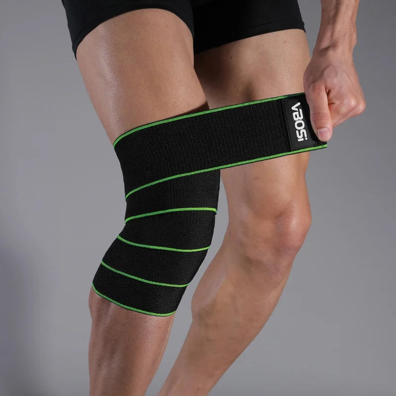 VBOSI 3324V 1Pc Knee Support Elastic Band Magic Tape Adjustable Knee Strap for Cycling Running Fitness - Red - 7