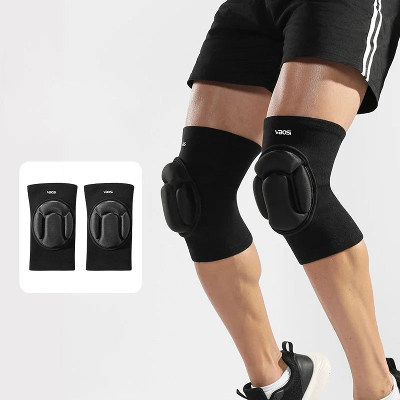 VBOSI 9877V 1 Pair Knee Pads 24mm Thick Foam Sports Knee Brace for Volleyball Basketball Climbing - M/Black - 1