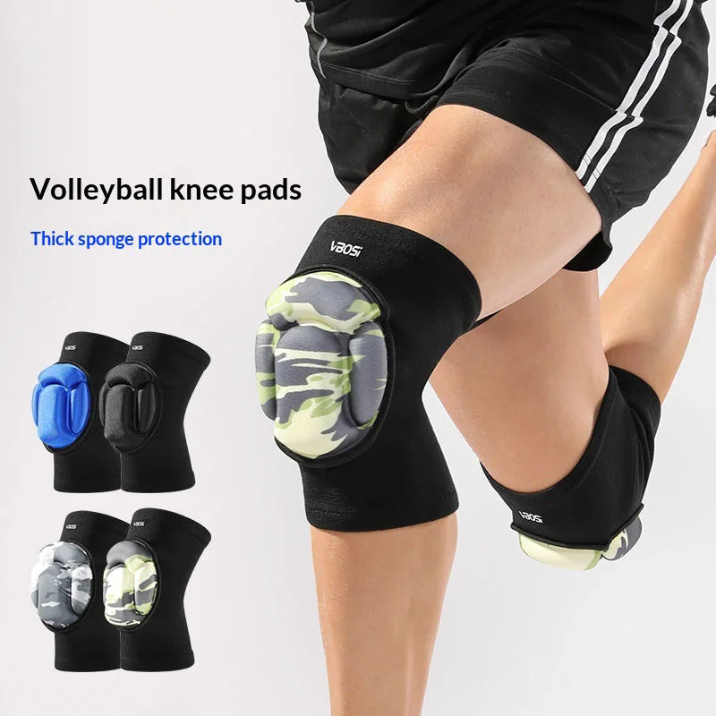 VBOSI 9877V 1 Pair Knee Pads 24mm Thick Foam Sports Knee Brace for Volleyball Basketball Climbing - M/Black - 2