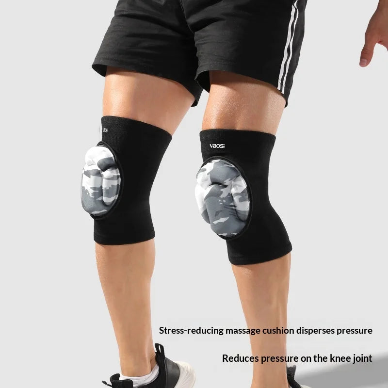 VBOSI 9877V 1 Pair Knee Pads 24mm Thick Foam Sports Knee Brace for Volleyball Basketball Climbing - M/Black - 3