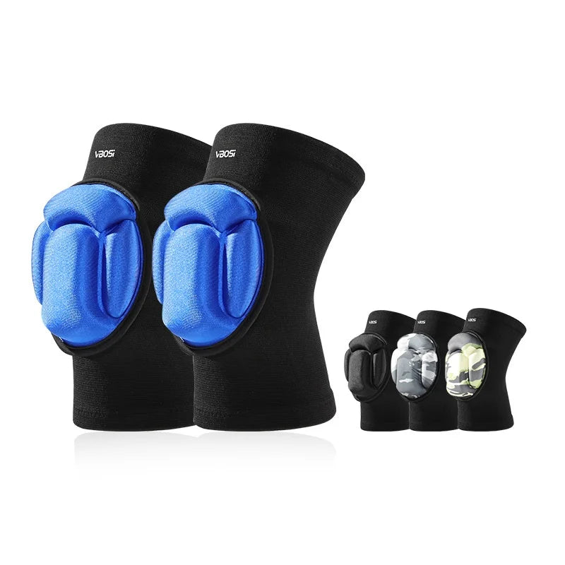 VBOSI 9877V 1 Pair Knee Pads 24mm Thick Foam Sports Knee Brace for Volleyball Basketball Climbing - M/Black - 6