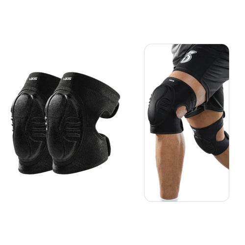 VBOSI 6538V 1 Pair Sports Knee Pad 1.5cm EVA Foam Breathable Knee Brace for Dance Yoga Volleyball - M/Black - 1