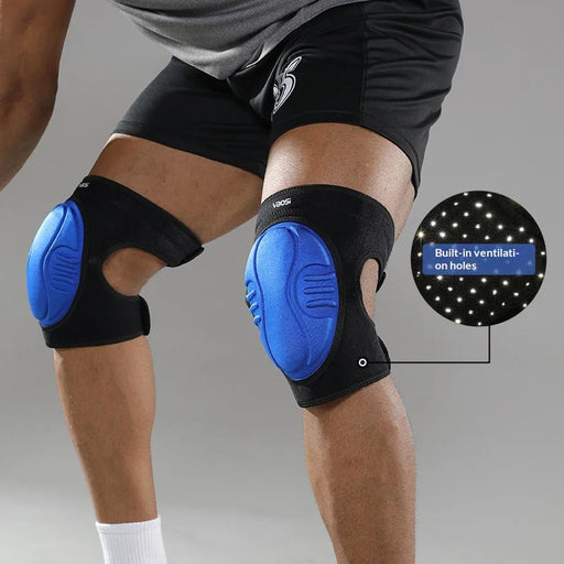 VBOSI 6538V 1 Pair Sports Knee Pad 1.5cm EVA Foam Breathable Knee Brace for Dance Yoga Volleyball - M/Black - 2